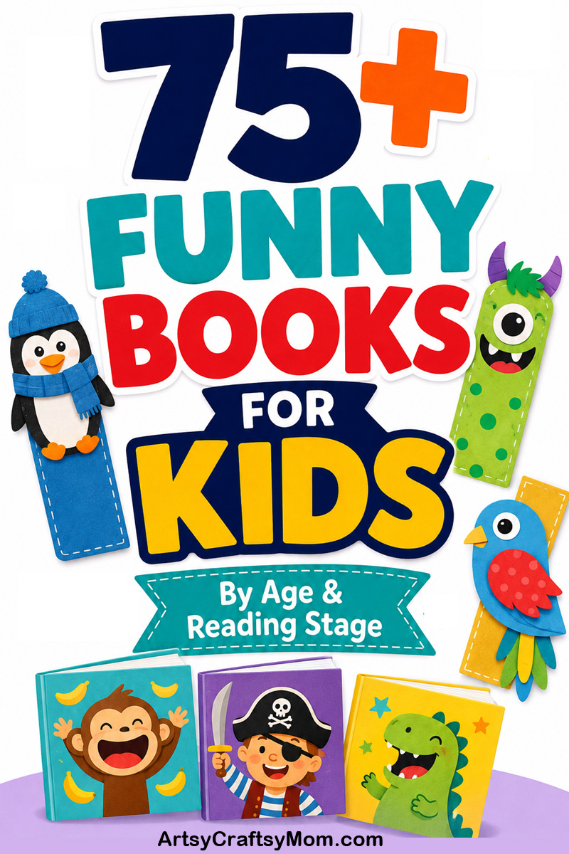75+ funny books for kids by age and reading stage with playful bookmarks and illustrated children’s books