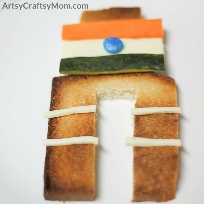 Tricolor India Gate Food Art - Republic Day Special 6 Make this fun Tricolor India Gate food art with your kids to celebrate republic day. Easy no cook, no bake instant snack for kids to make and eat.