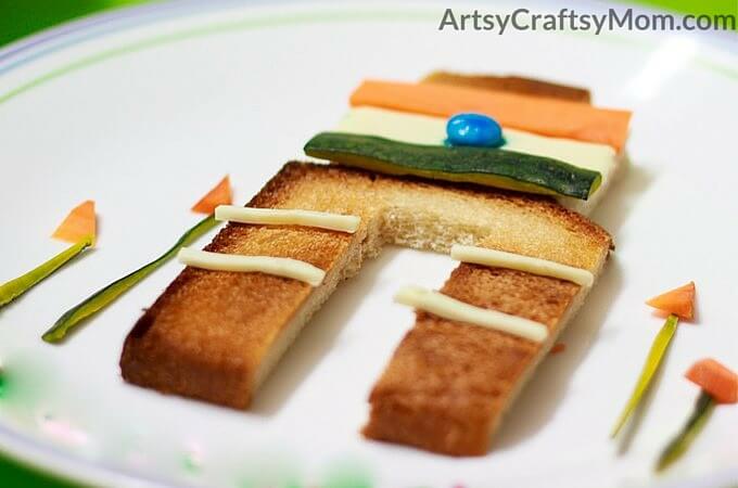 Tricolor India Gate Food Art - Republic Day Special 7 Make this fun Tricolor India Gate food art with your kids to celebrate republic day. Easy no cook, no bake instant snack for kids to make and eat.