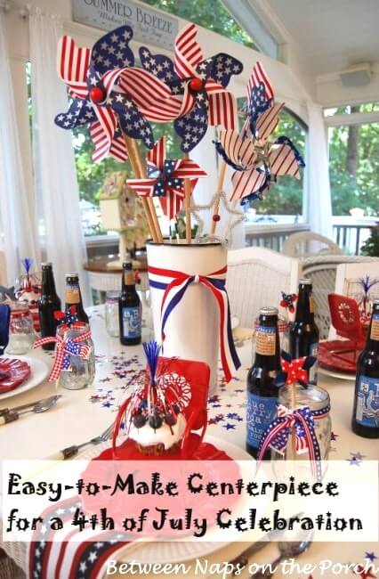 15 Easy Last-Minute 4th of July Centerpiece Decor Ideas 11 If you're having a party on the 4th of July, you certainly need an attractive table! Get it done quickly with these last-minute 4th of July Centerpiece Decor ideas!