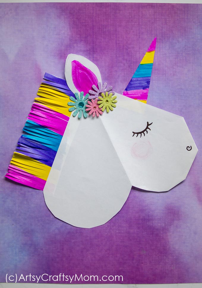 unicorn Valentine paper puppet craft