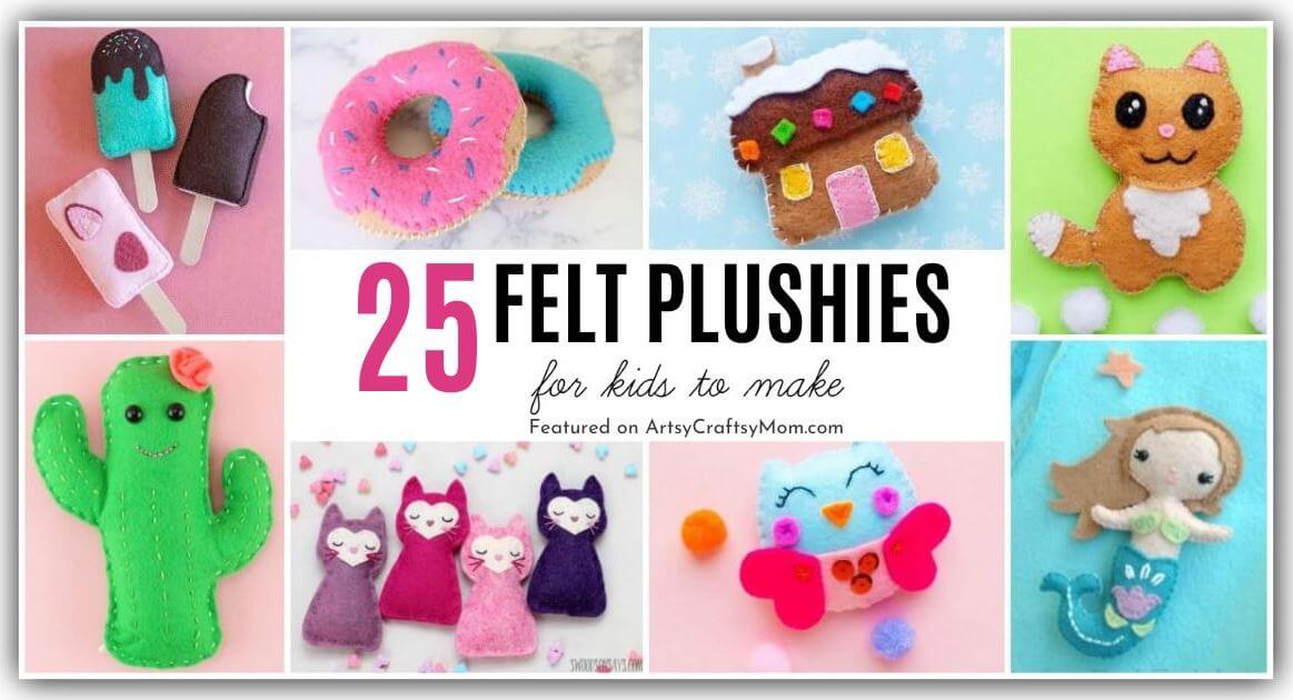 These Adorable DIY Felt Plushies are perfect for sewing beginners and even kids can make them! They also make great gifts for birthdays or any occasion!