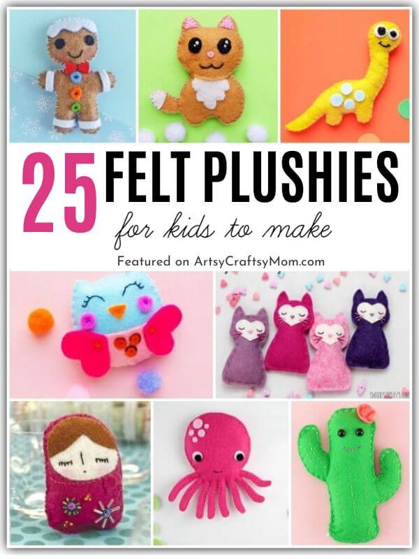 These Adorable DIY Felt Plushies are perfect for sewing beginners and even kids can make them! They also make great gifts for birthdays or any occasion!