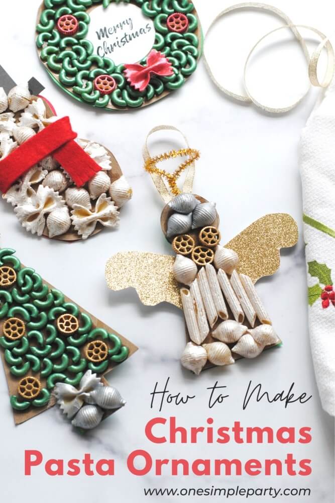 Give your Christmas tree a heartfelt touch of homemade with&nbsp;these Easy DIY Pasta Ornaments for kids to make this Christmas season!