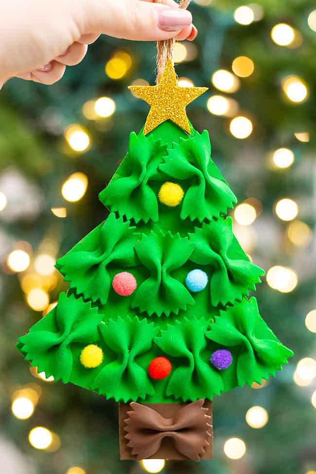 Give your Christmas tree a heartfelt touch of homemade with&nbsp;these Easy DIY Pasta Ornaments for kids to make this Christmas season!