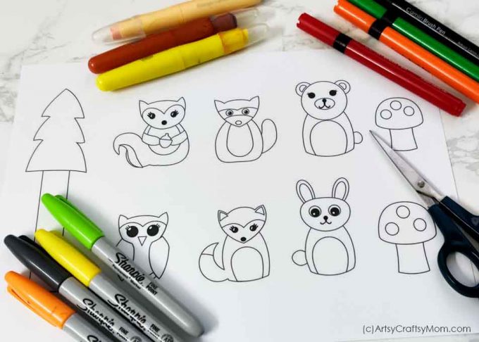Download and assemble our Printable Woodland Themed Paper Collage and get ready to have some fun with some cute and furry woodland friends! 