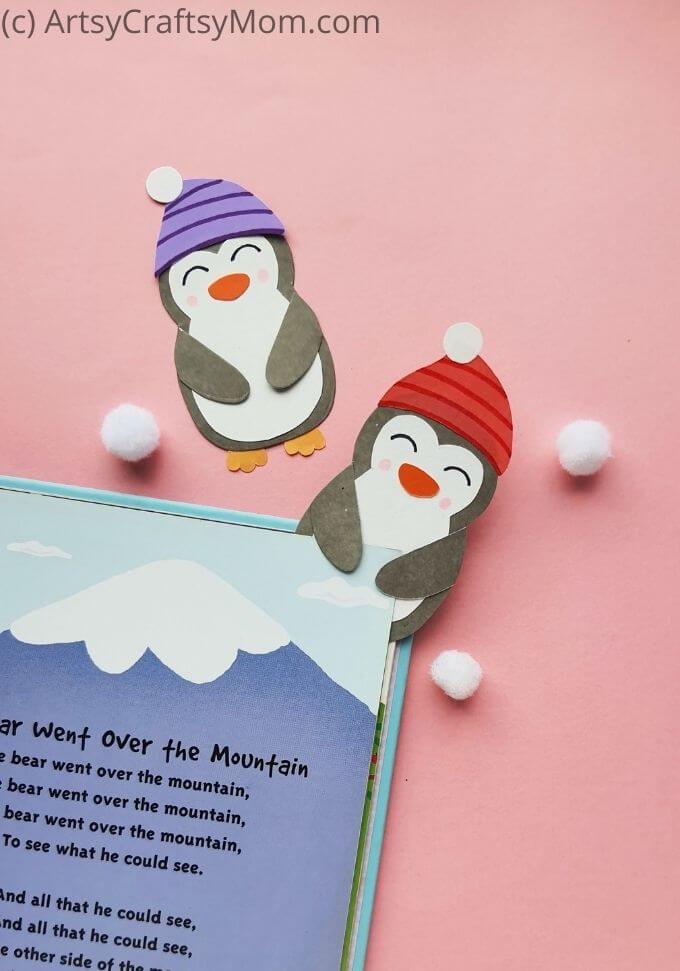 Need company while you read? This DIY Paper Penguin Bookmark gives you a cute little friend who'll hold your place - while smiling all the time!