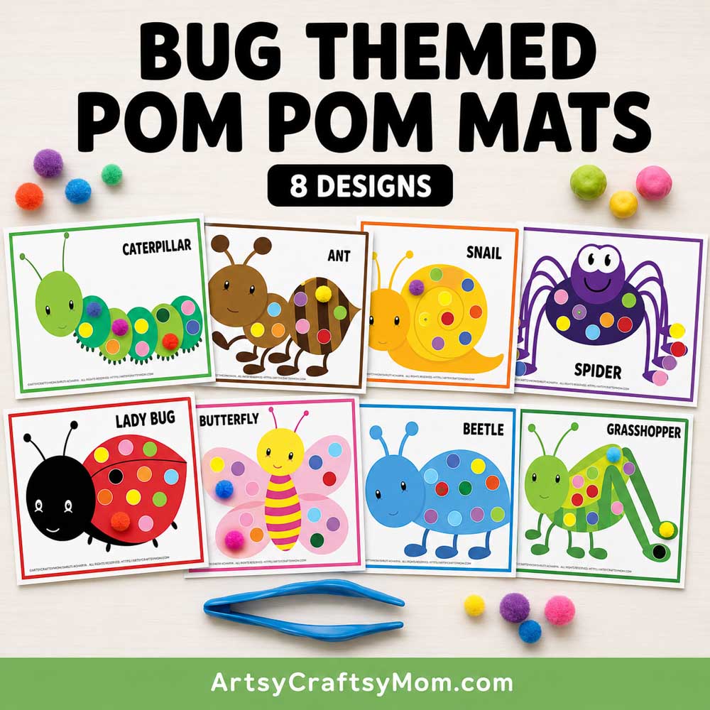 Printable Bug Pom Pom Mats 1 Printable Bug Pom Pom Mats