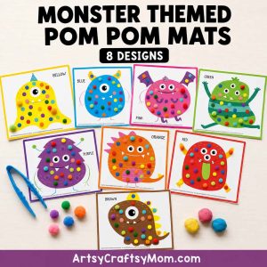 Printable Monster Pom Pom Mats