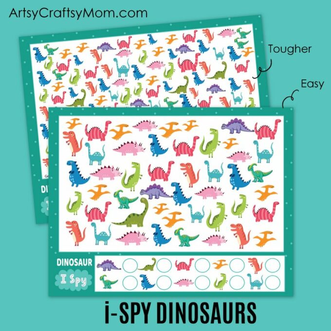 printable dinosaur I Spy counting game