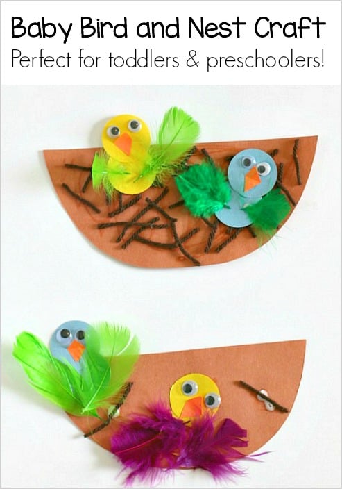 Check out our easy spring bird crafts for kids that include chicks, peacocks, parrots & more. Perfect to learn about our feathered friends!