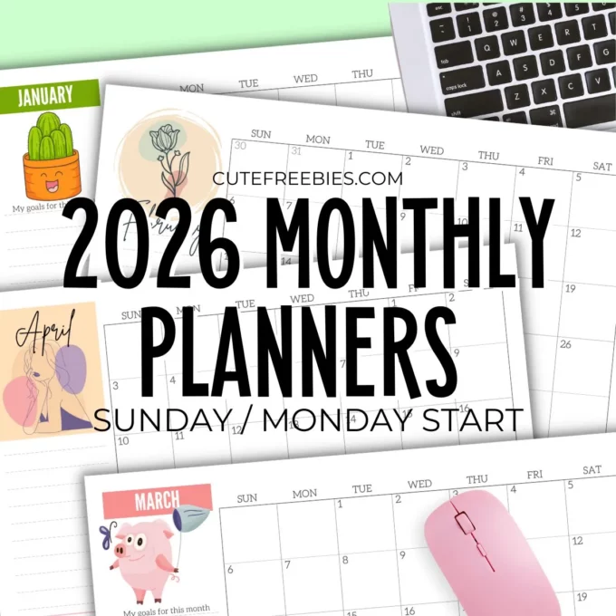 10 Free Printable Calendar Pages for Kids for 2026 3 2026 monthly planner printable