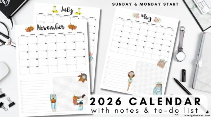 10 Free Printable Calendar Pages for Kids for 2026 11 Free Printable 2026 Monthly Calendar To Do List