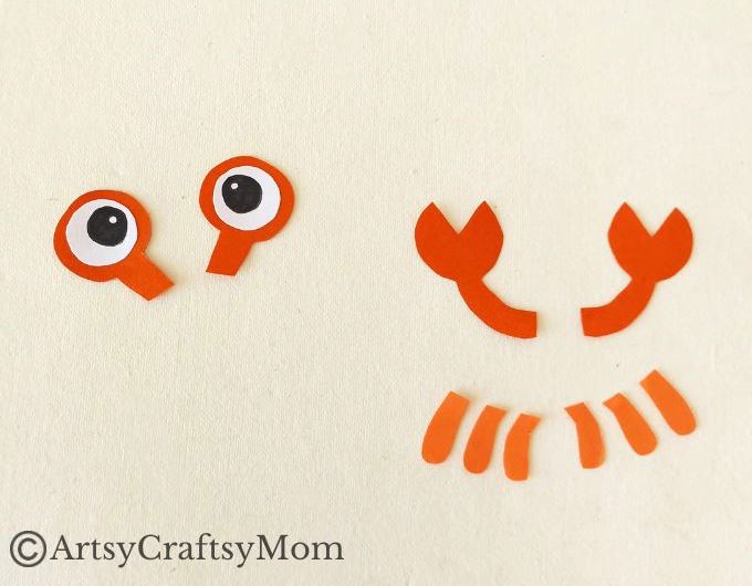 Here's a cute little crab papercraft for kids to try when they need something to stay busy! All you need is colored craft paper and basic supplies!