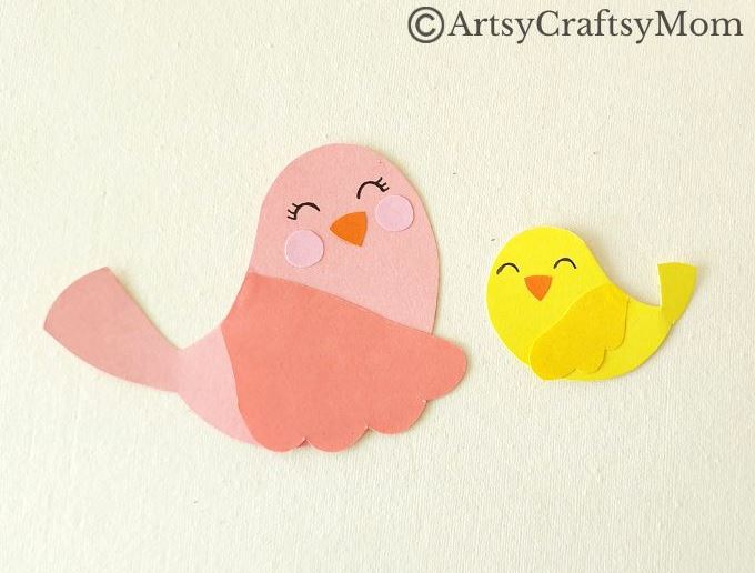 Mom is going to love this beautiful DIY Mothers Day Bird Card that kids can make easily. Gather some colored paper and get crafting!