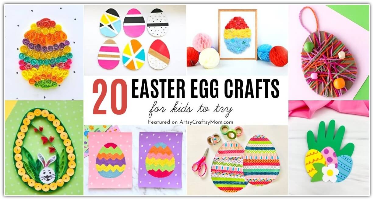 These bright and colorful Easter Egg Crafts for Kids are just what you need this festive season! Get creating with paper, yarn, tape and more!