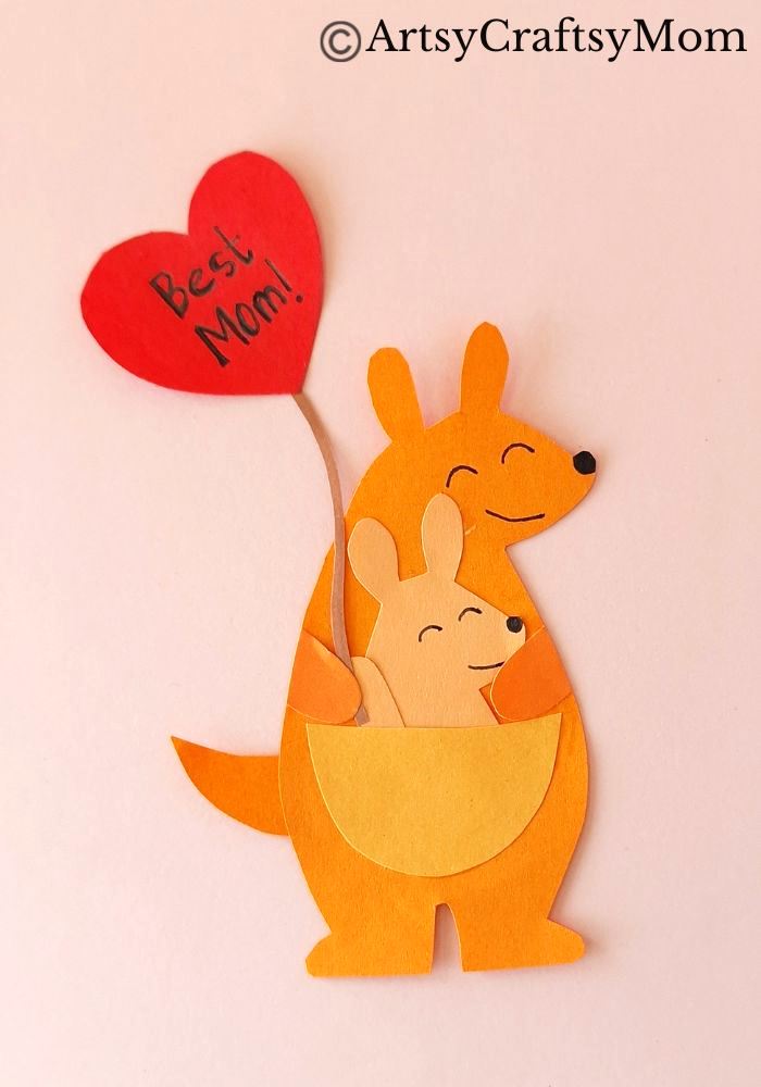 15 Adorable Mother and Baby Animal Crafts for Mother's Day 2 Here's an absolutely adorable Mothers Day Kangaroo Craft for Kids that features a Mommy Kangaroo and a Baby Kangaroo in her pouch!