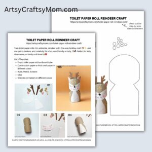 Toilet Paper Roll Reindeer Craft Template