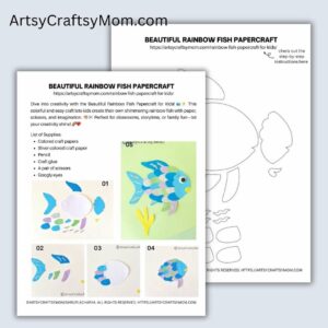 Rainbow Fish Papercraft Template