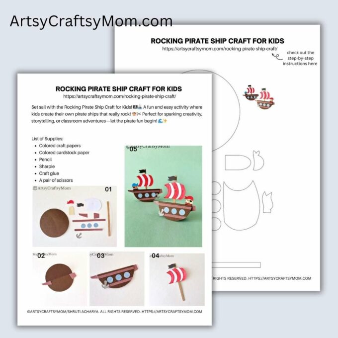 Rocking Pirate Ship Template
