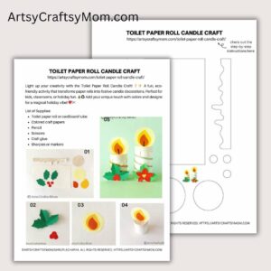 Toilet Paper Roll Candle Craft Template