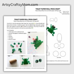 Toilet Paper Roll Frog Craft Template