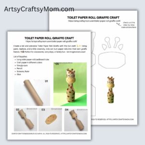 Toilet Paper Roll Giraffe Craft Template