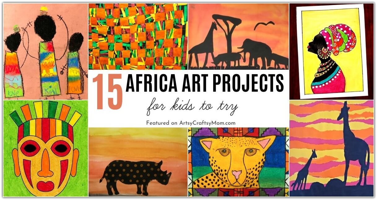 We're celebrating Africa Day on May 25th with these gorgeous Africa Art Projects for Kids! Learn about Kente, Andinkra, Kanga and more!