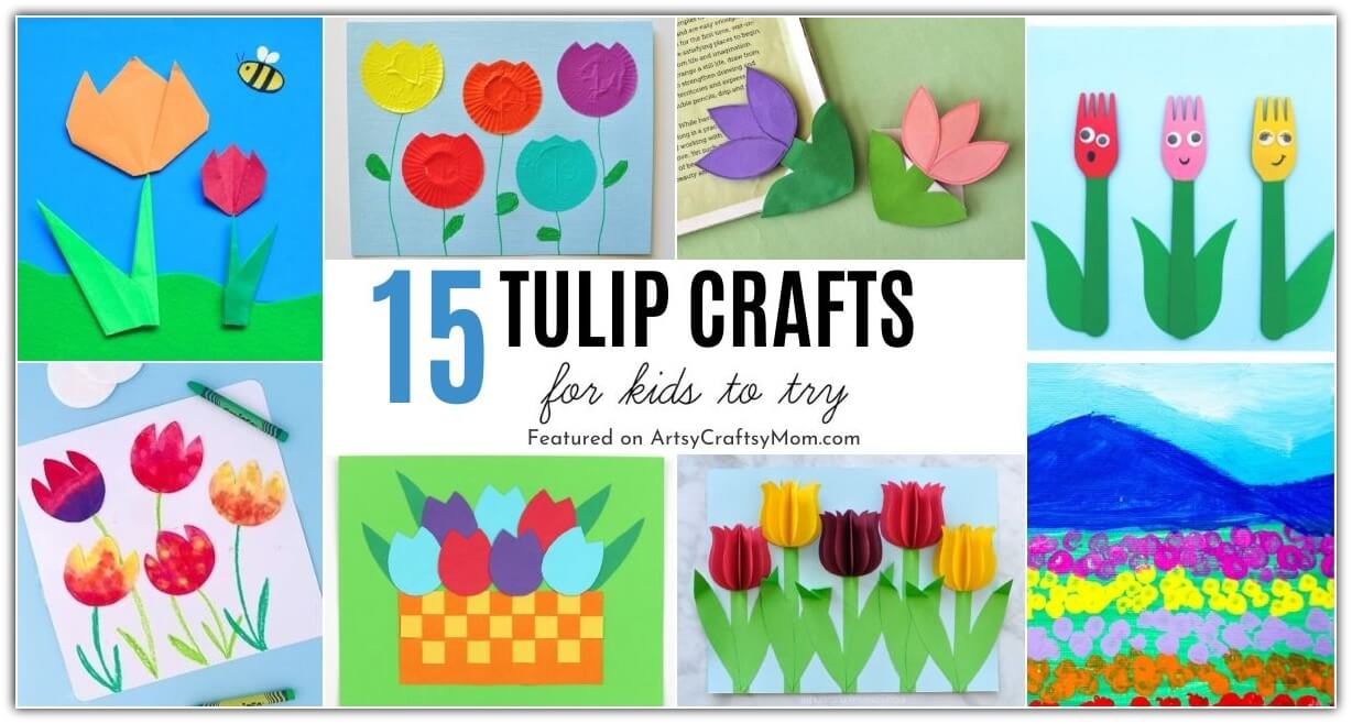 Celebrate National Tulip Day and spring blooms with these colorful tulip crafts for kids! Make tulips out of paper, cotton pads, even clothespins!