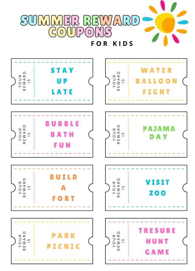 Enjoy your vacation with these fun summer printables for kids! Includes coloring pages, playdough mats, bookmarks, stickers and more!