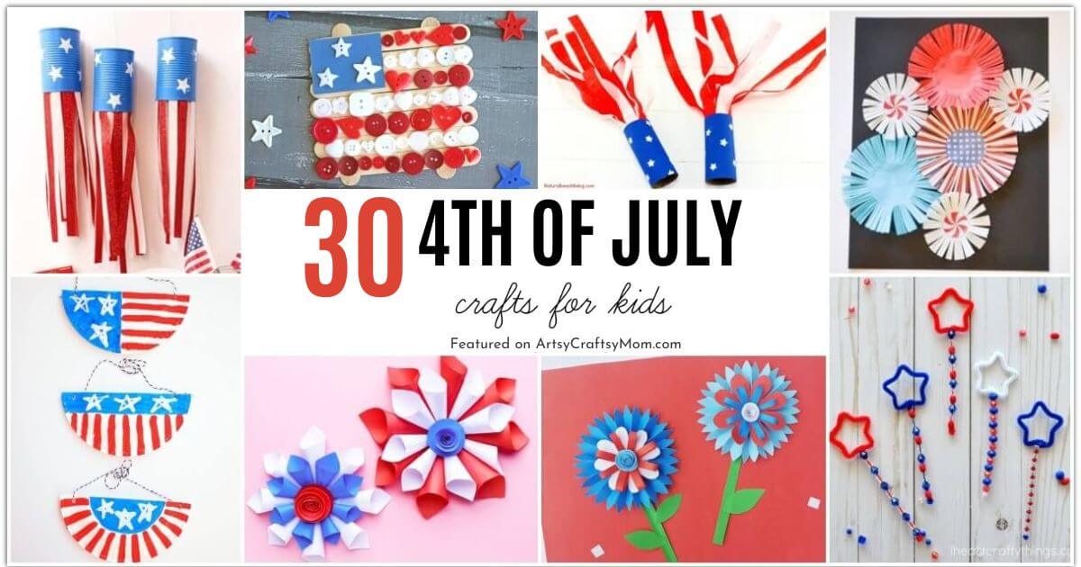 Celebrate the Land of the Free with these Crackling 4th of July Crafts for Kids! Gather all your red, blue, and white supplies, and get ready to start crafting!