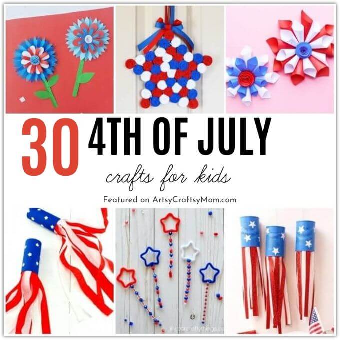 Celebrate the Land of the Free with these Crackling 4th of July Crafts for Kids! Gather all your red, blue, and white supplies, and get ready to start crafting!
