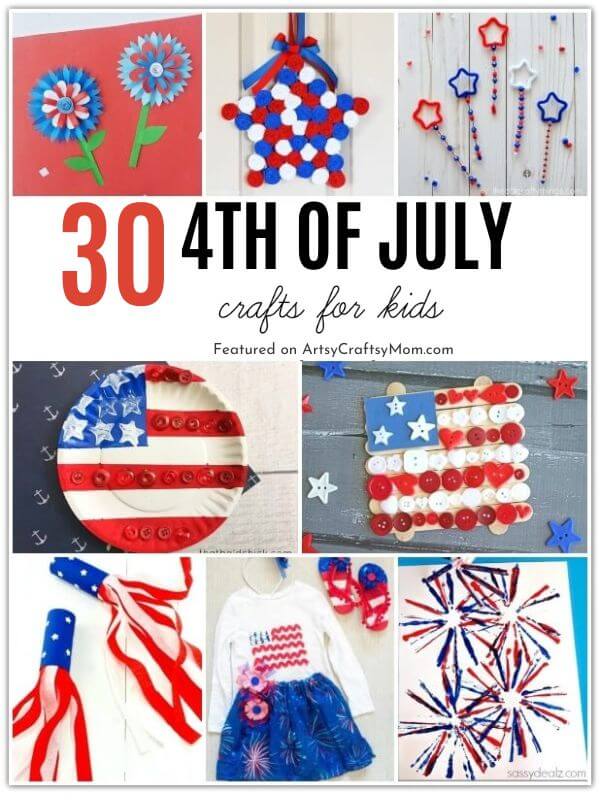 Celebrate the Land of the Free with these Crackling 4th of July Crafts for Kids! Gather all your red, blue, and white supplies, and get ready to start crafting!