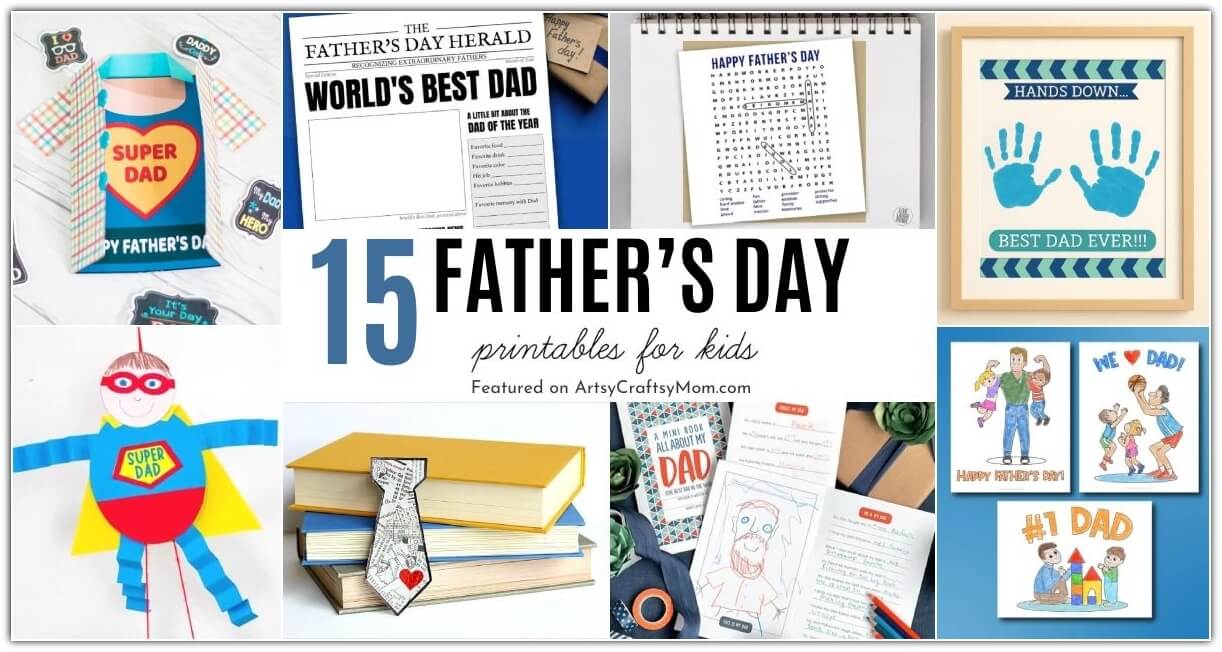 Here are some creative Fathers Day Printables for kids to have fun with! Some of these are solo projects, while some involve the whole family!