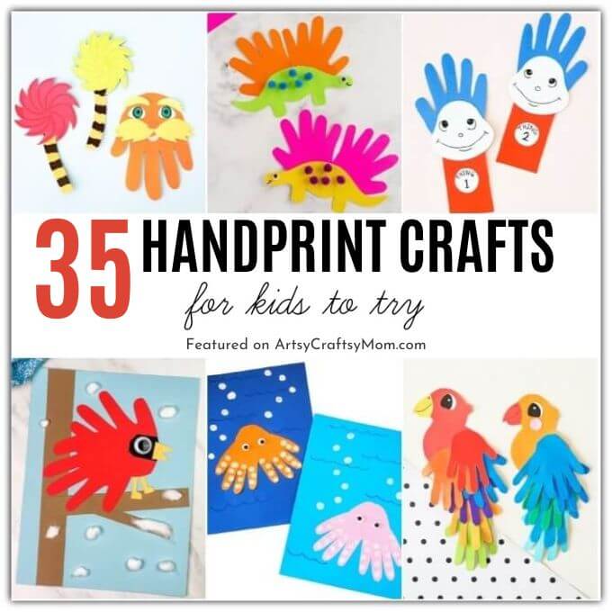 These Handprint Crafts for Kids are perfect for some fine motor skill practice and also turn out to be adorable keepsakes for any occasion!