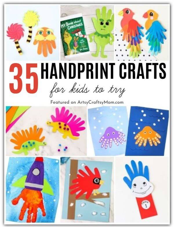 These Handprint Crafts for Kids are perfect for some fine motor skill practice and also turn out to be adorable keepsakes for any occasion!
