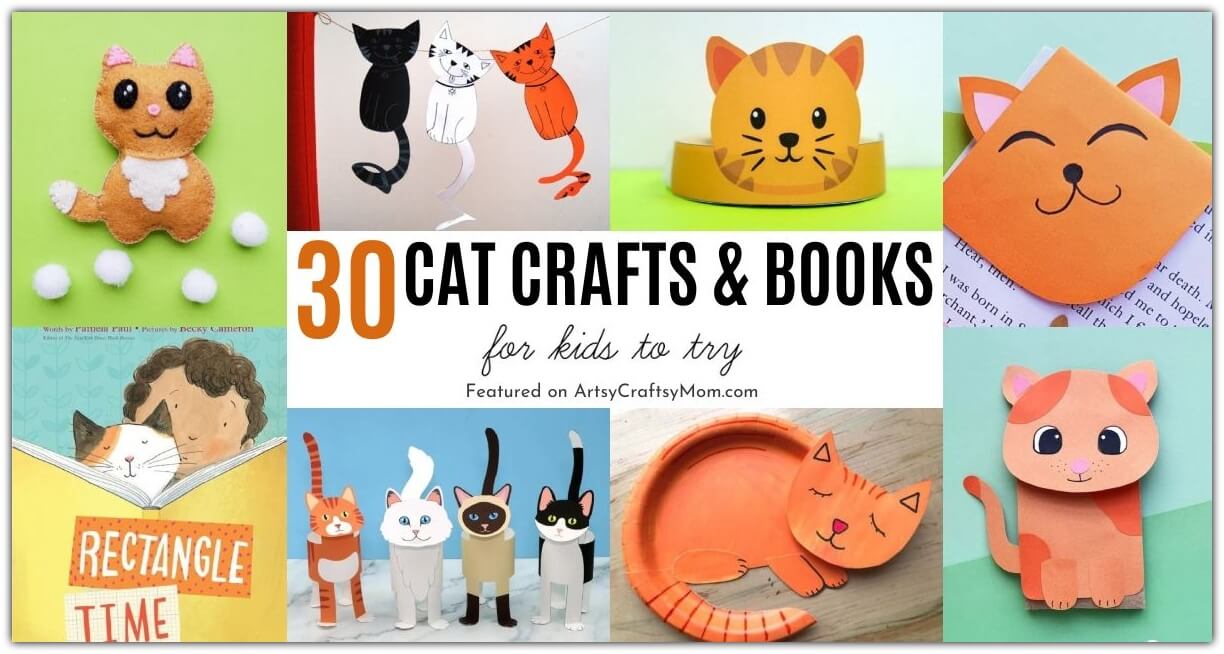 30 Awesome Cat Crafts and Books for Kids 35 We've got some awesome cat crafts & books for kids lined up - perfect for International Cat Day on 8th August or National Cat Day on 29th October.