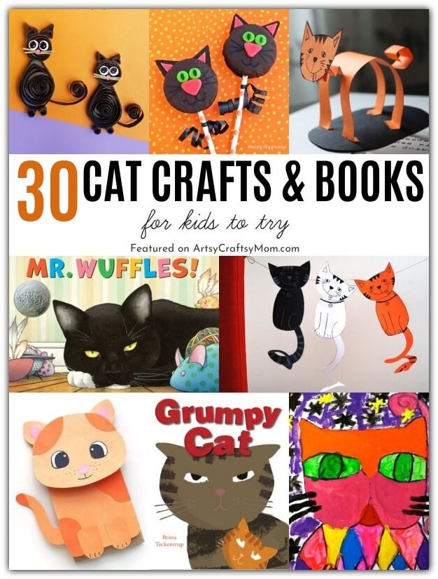 30 Awesome Cat Crafts and Books for Kids 34 We've got some awesome cat crafts & books for kids lined up - perfect for International Cat Day on 8th August or National Cat Day on 29th October.