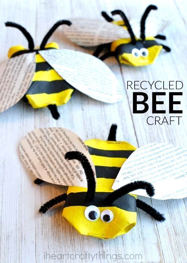 This World Bee Day, gather whatever you can find and make these cute bee crafts for kids! Clay, egg cartons, toilet rolls or craft sticks - use them all!