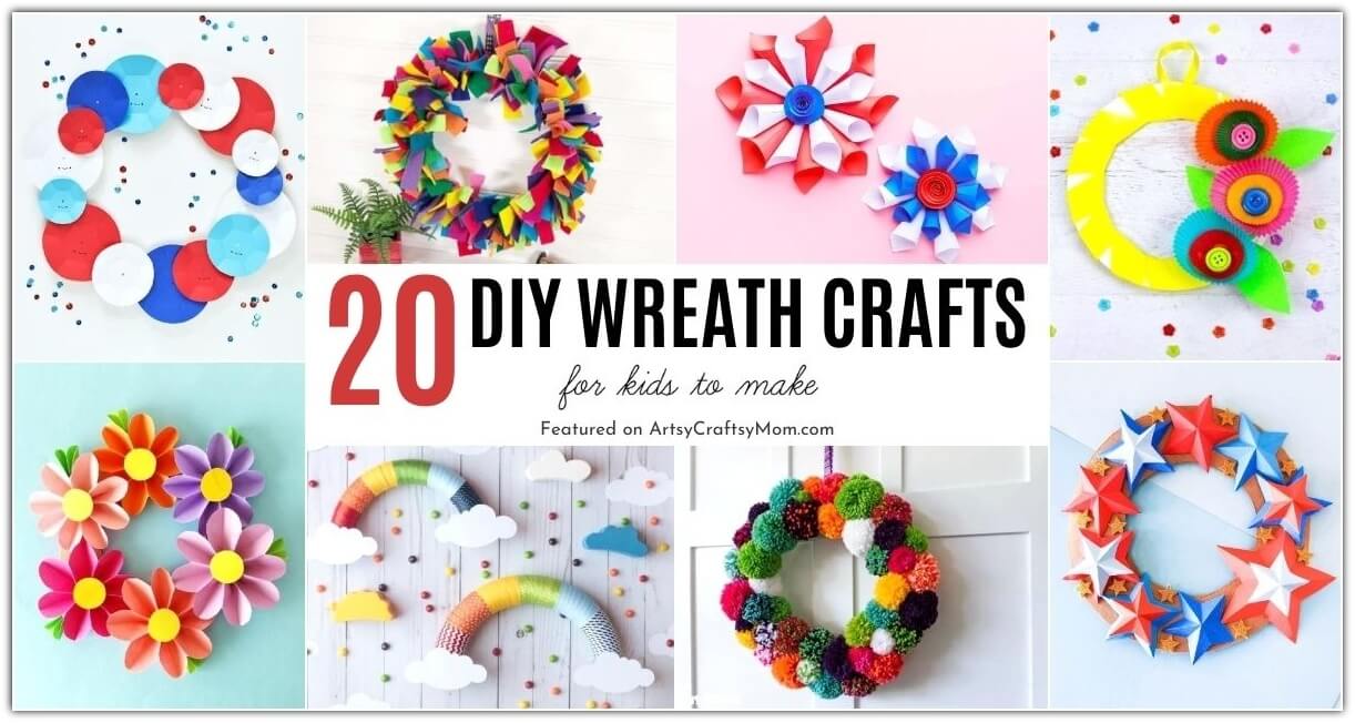 These DIY Wreath Crafts are a fun and easy way for kids to give their rooms a quick makeover! Change it up for every season and every holiday!