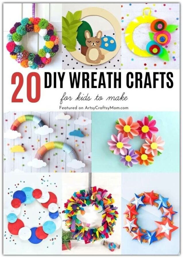 These DIY Wreath Crafts are a fun and easy way for kids to give their rooms a quick makeover! Change it up for every season and every holiday!