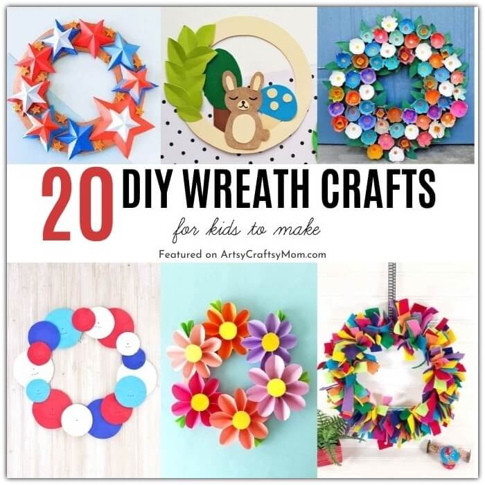 These DIY Wreath Crafts are a fun and easy way for kids to give their rooms a quick makeover! Change it up for every season and every holiday!