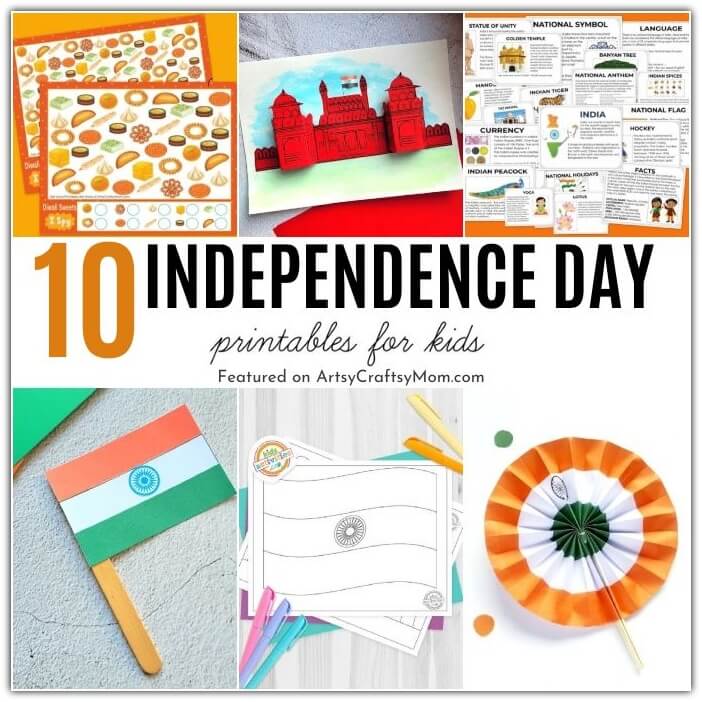 Celebrate India's special day with these amazing India Independence Day Printables for Kids! Includes coloring, games, crafts and more!
