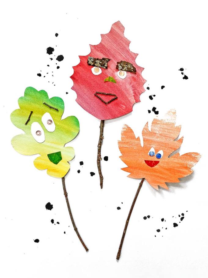 20 Fantastic Fall Leaf Crafts for Kids 18 Celebrate the start of Autumn with these pretty Fall leaf crafts for kids! Get drenched in the colors of Fall - yellows, oranges, browns and reds!