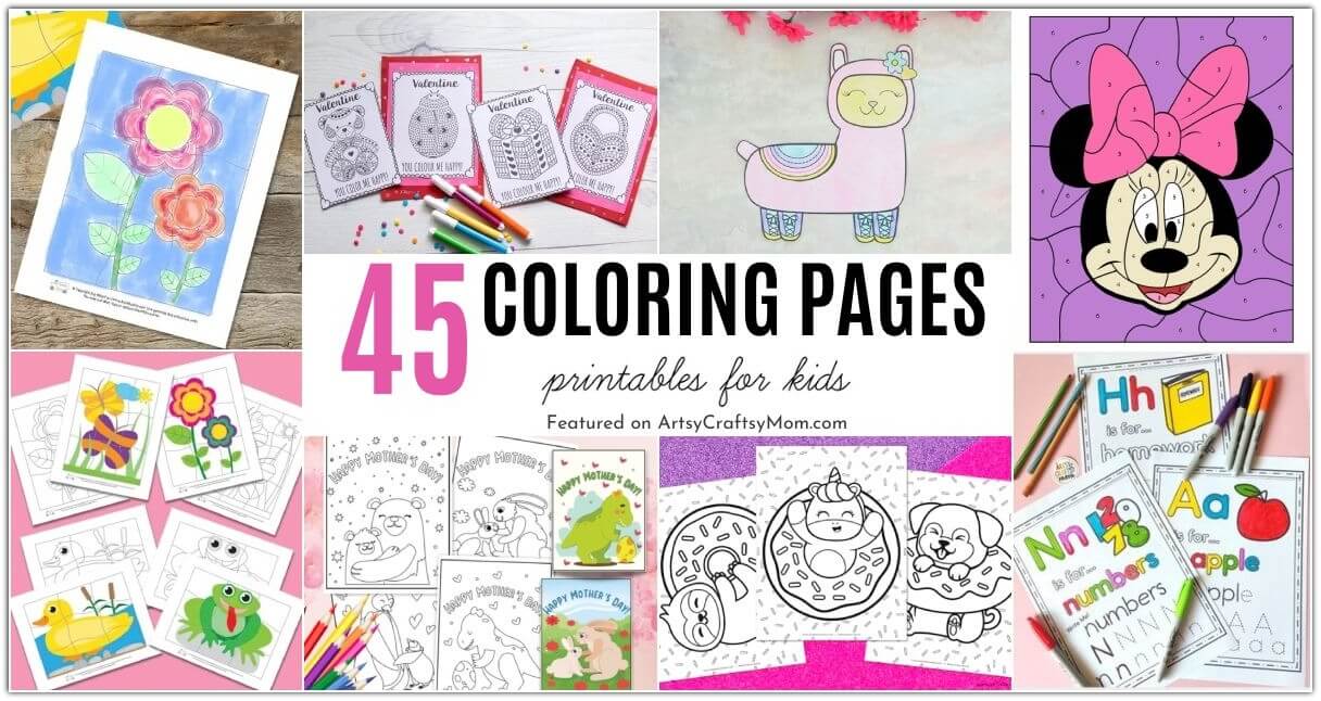 Keep kids busy with these pretty printable coloring pages for kids! Print as many times as you like and try out a different color scheme every time!