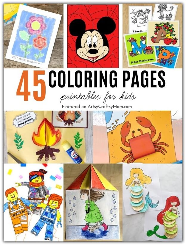 Keep kids busy with these pretty printable coloring pages for kids! Print as many times as you like and try out a different color scheme every time!