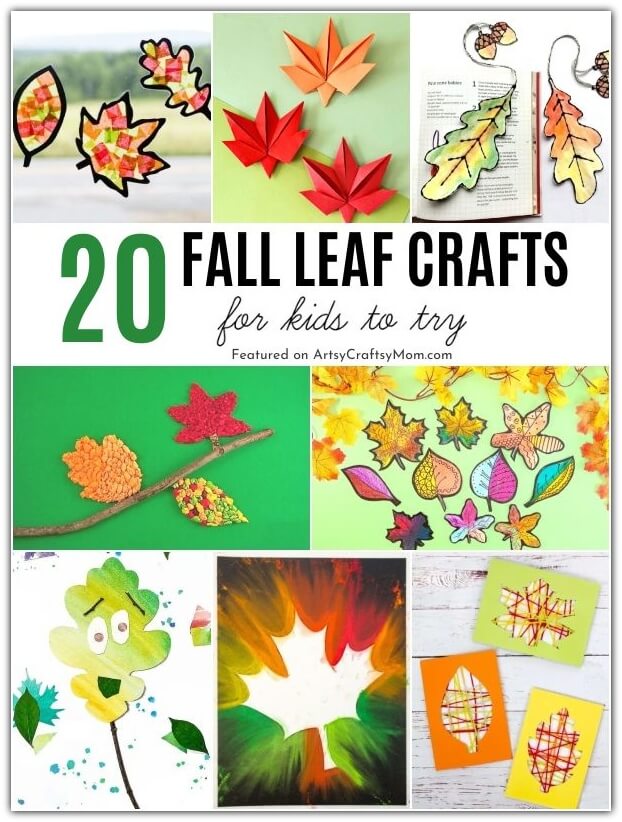 20 Fantastic Fall Leaf Crafts for Kids 23 Celebrate the start of Autumn with these pretty Fall leaf crafts for kids! Get drenched in the colors of Fall - yellows, oranges, browns and reds!