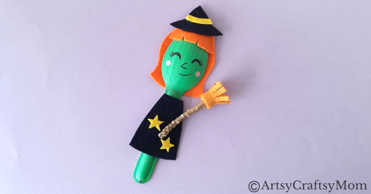 Here's a quick and easy recycled spoon witch craft for kids to make this Halloween! Kids will enjoy turning an old spoon into something wonderful!