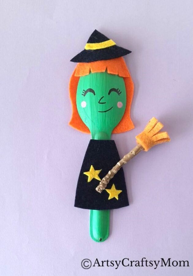 Here's a quick and easy recycled spoon witch craft for kids to make this Halloween! Kids will enjoy turning an old spoon into something wonderful!