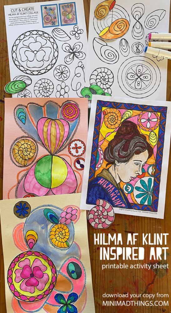 These Hilma af Klint art projects for kids are perfect for October - it's the artist's birthday month, and it fits in quite well with the season's spirit!